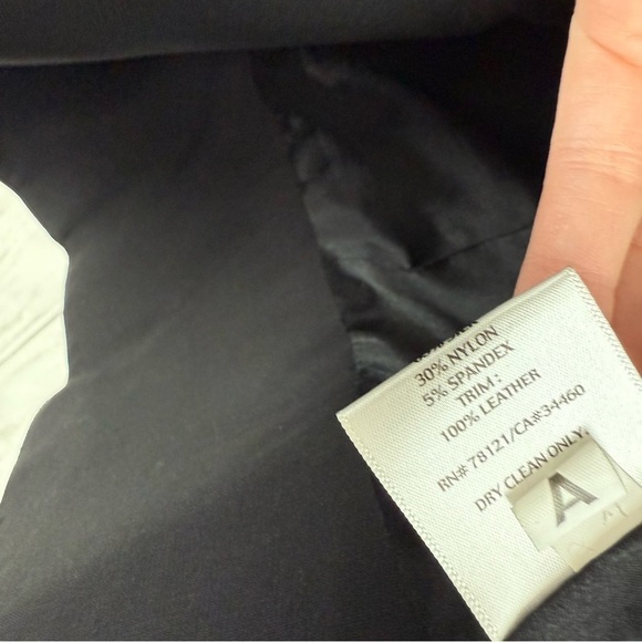 Eileen Fisher Black Leather Trim Blazer Small - Picture 4 of 6